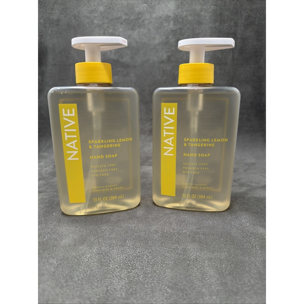 Native Liquid Hand Soap Sparkling Lemon & Tangerine Scent Sulfate Free Lot Of 2